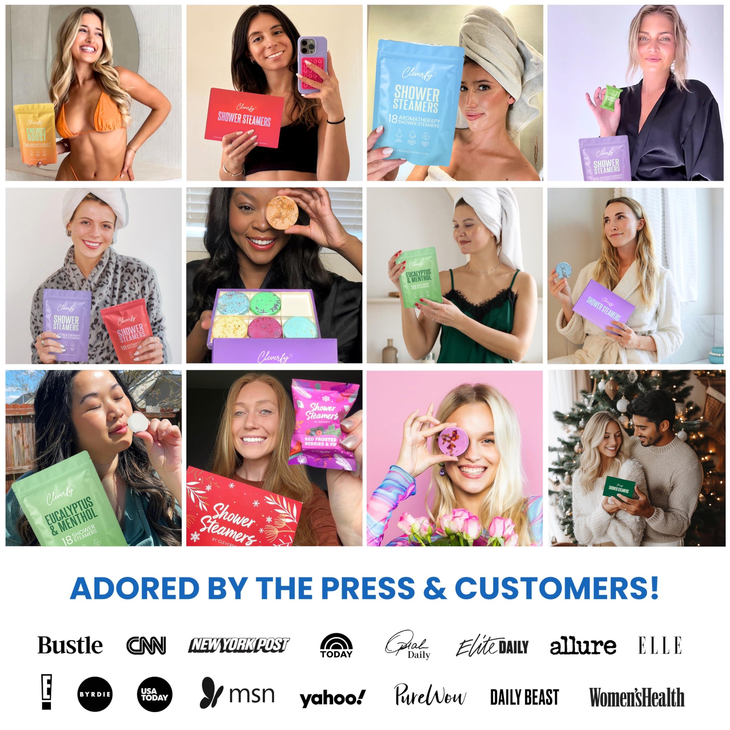 CLEVERFY Cleverfy Shower Steamers for Aromatherapy - Blue Variety Set of 18 Shower Bombs