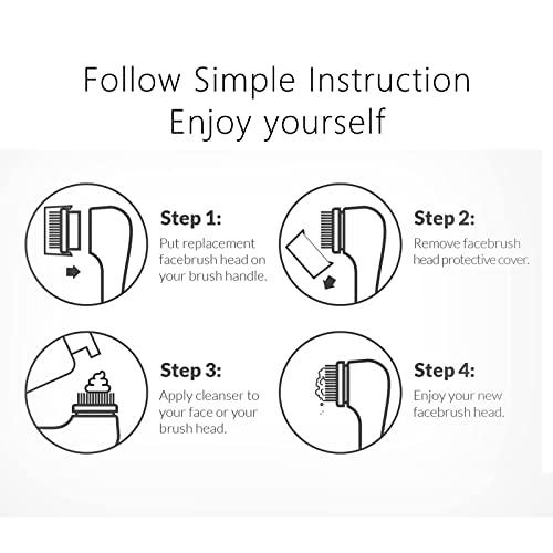 Yearonan Clarisonic Radiance Compatible Replacement Facial Brush Head, Deep Pore Cleansing Brush Head, Compatible with Mia 1, Mia 2, Mia Fit, Alpha Fit, Smart Profile Uplift and Alpha Fit X, 4 Pack