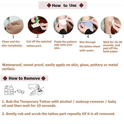 Fanoshon Fanoshon Glow in the Dark Butterfly Moon Star Temporary Tattoo for Teens Girls Women, 5 Sheets Fake Large Luminous Body Stickers for Face Arm Back Chest Leg Shoulder Waterproof, Birthday Party Favors