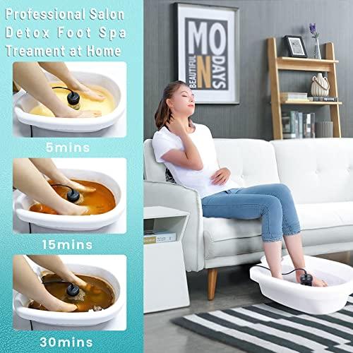 Lecaung Ionic Detox Foot Bath Machine, Personal Ionic Foot Cleanse Ionic Foot Bath SPA Machine Foot Detox System for Home Beauty Salon Spa With Basin, 100 Liners