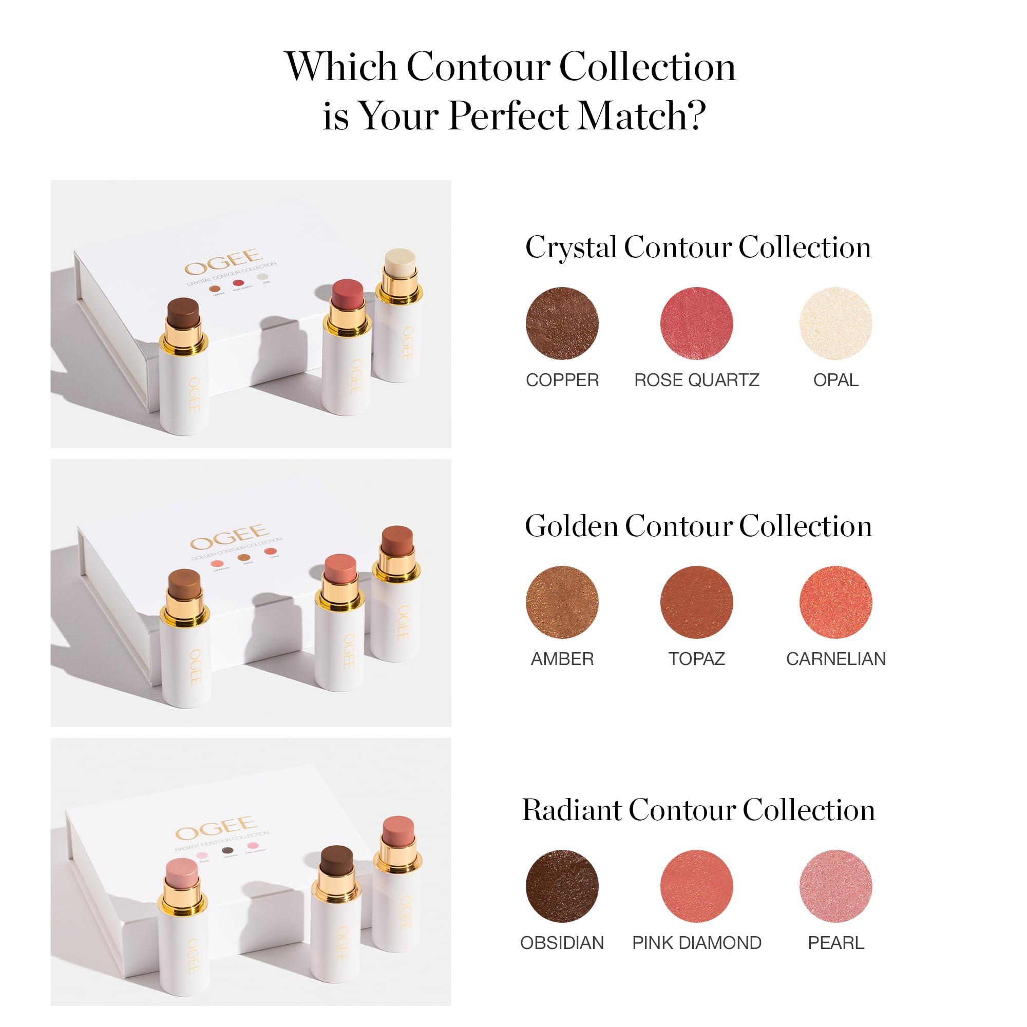 Ogee Ogee Face Stick Trio - Golden Contour Stick Makeup Collection - Certified Organic Bronzer, Blush Stick, and Highlighter Stick for a Flawless Look