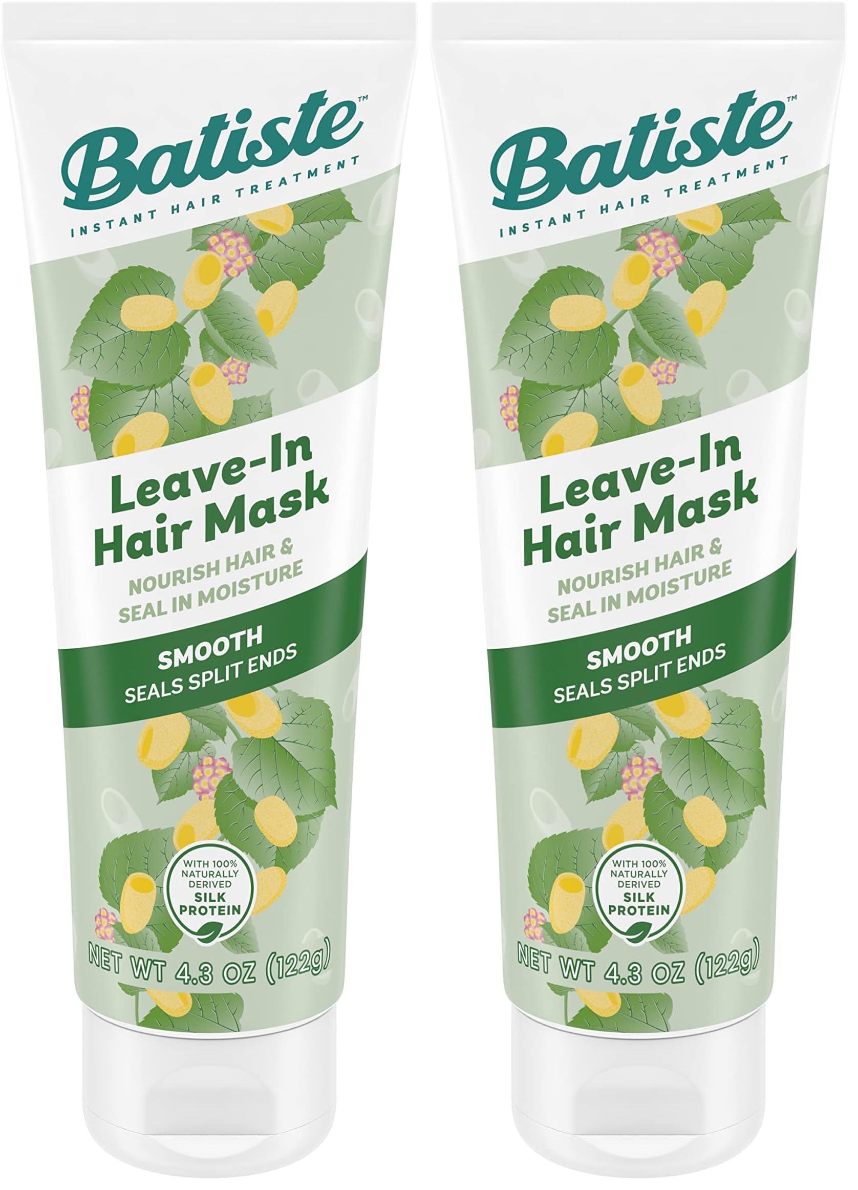 Batiste Batiste Heat Protectant For Hair & Leave In Conditioner Hair Mask, Repair and Restore Formula, Hair Conditioner for Dry or Wet Hair, Infused with vitamin E for Enhancing Haircare, 4.3oz. (Pack of 2)