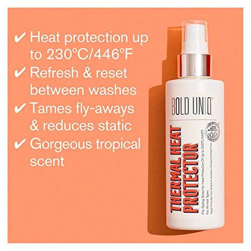 BOLD UNIQ BOLD UNIQ Heat Protectant Spray for Hair & Purple Shampoo Bundle. Thermal Protector up to 450ºF. Eliminates Brassy tones from Blonde, Platinum, Ash, Silver & Gray Hair. Sulfate-Free
