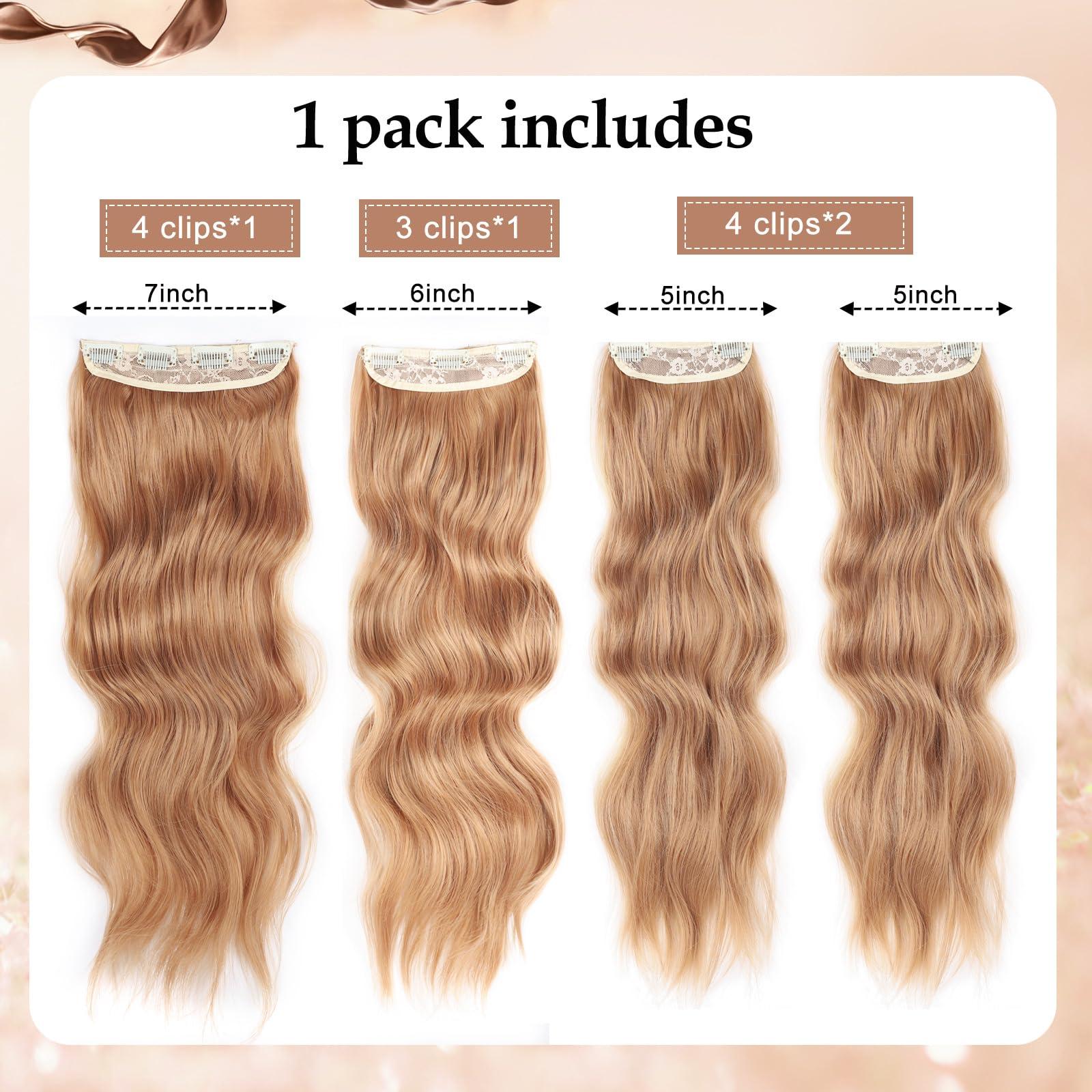 Perience Clip in Hair Extensions for Women 20 Inch Copper Red Hair Extension Long Wavy Hair Extension Thick Hairpieces Clip in Hair Extensions Long Hair Extension (20INCH, 30/44B)