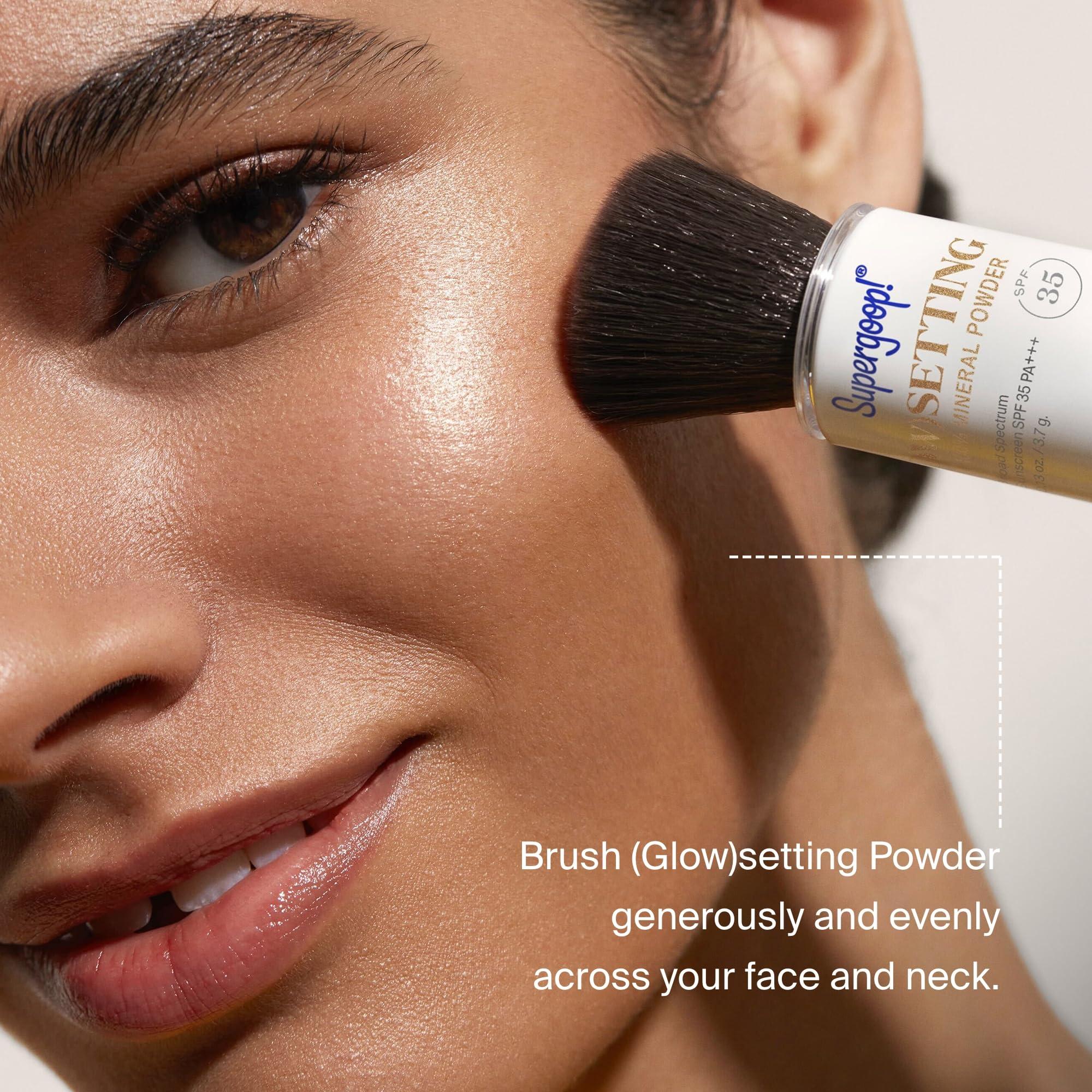 Supergoop! Supergoop! (Glow) setting 100% Mineral Powder, Translucent - 0.13 oz - Broad Spectrum SPF 35 PA+++ Sunscreen + Makeup Setting Powder