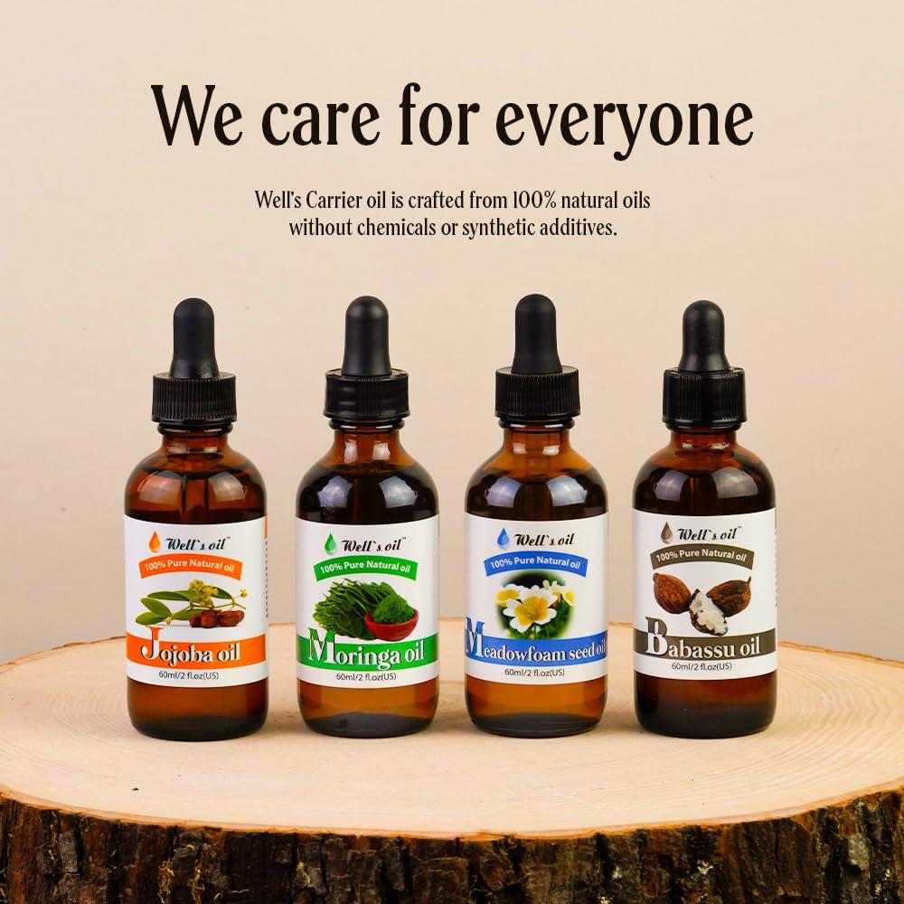 Well's Oil Well's Oil 100% Pure Meadowfoam Seed Oil - Hydrating, Protecting & Nourishing | Fatty Acids | All Natural | For Skin and Hair Care (2 Fl Oz / 60 ml)