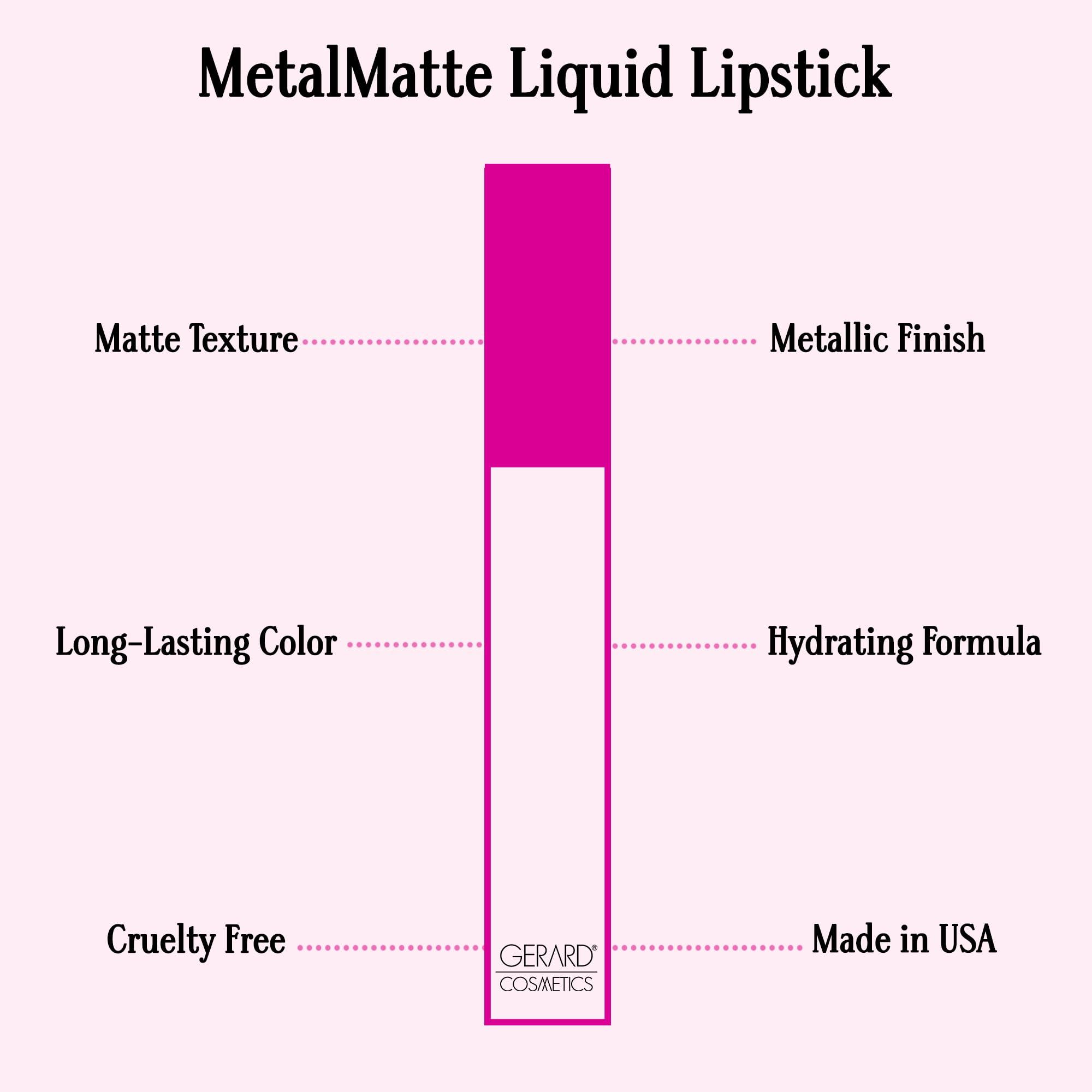 Gerard Cosmetics Gerard Cosmetics Metal Matte Liquid Lipstick Dreamweaver, Nude Pink Lipstick with Matte Metallic Finish, Long Lasting Nude Lipstick, Hydrate and Nourish Lips, Cruelty Free & Made in the USA
