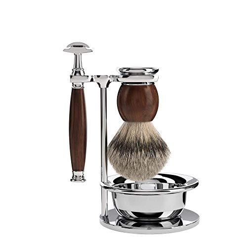 M MÜHLE MÜHLE SOPHIST 4-piece Silvertip Badger Brush Safety Razor Luxury Shaving Set