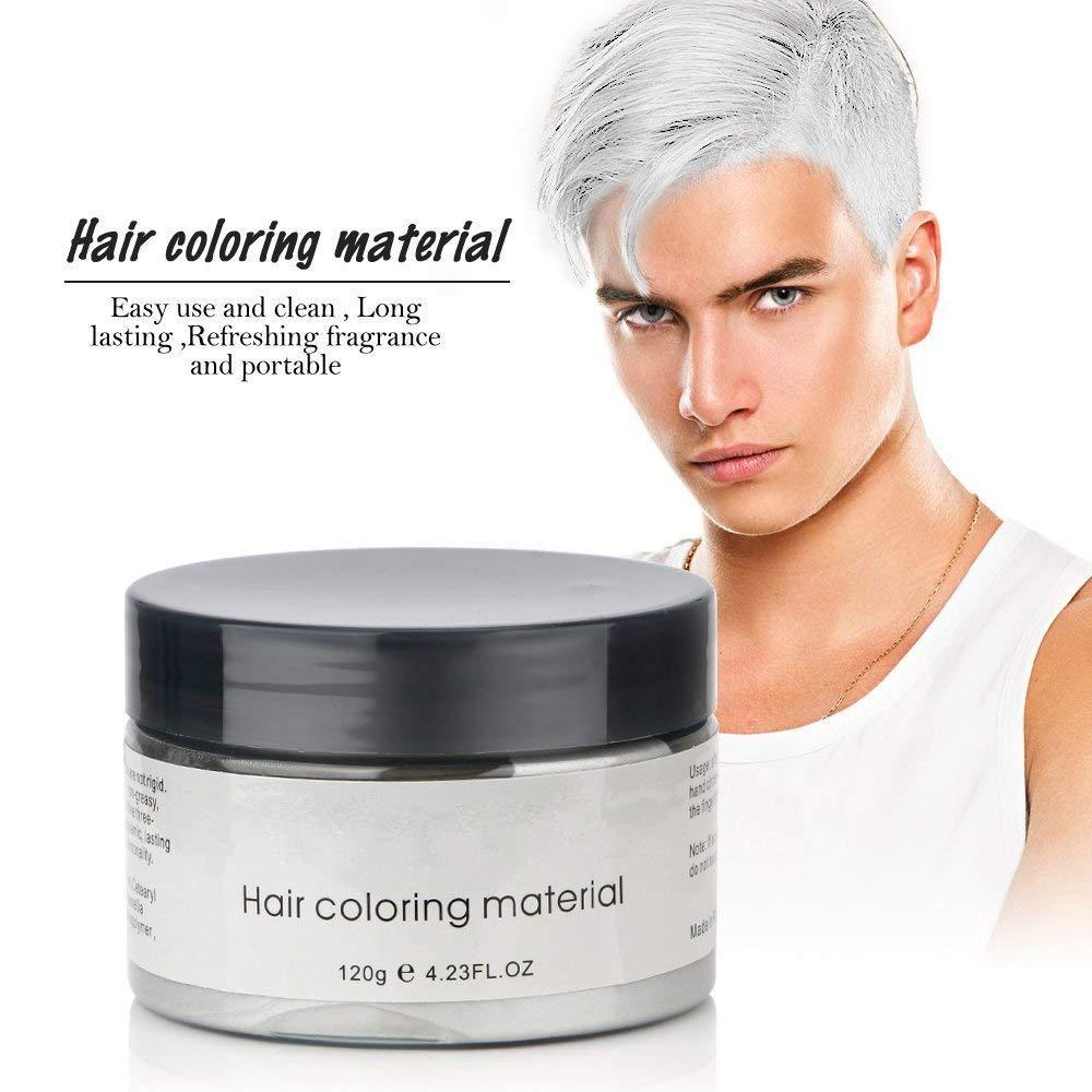 Adofect MOFAJANG Natural Hair Wax Color Styling Cream Mud, Adofect Natural Hairstyle Dye Pomade, Temporary Hairstyle Cream 4.23 oz, Hairstyle Wax for Men and Women, White