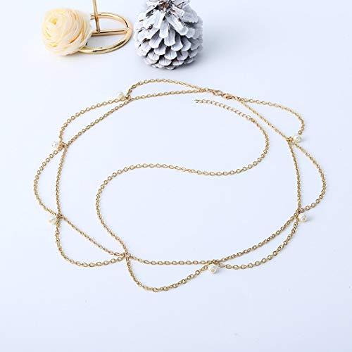 Edary Edary Boho Pearl Head Chain Gold Tassel Headband Hair Jewelry Accessory for Women or Girls.