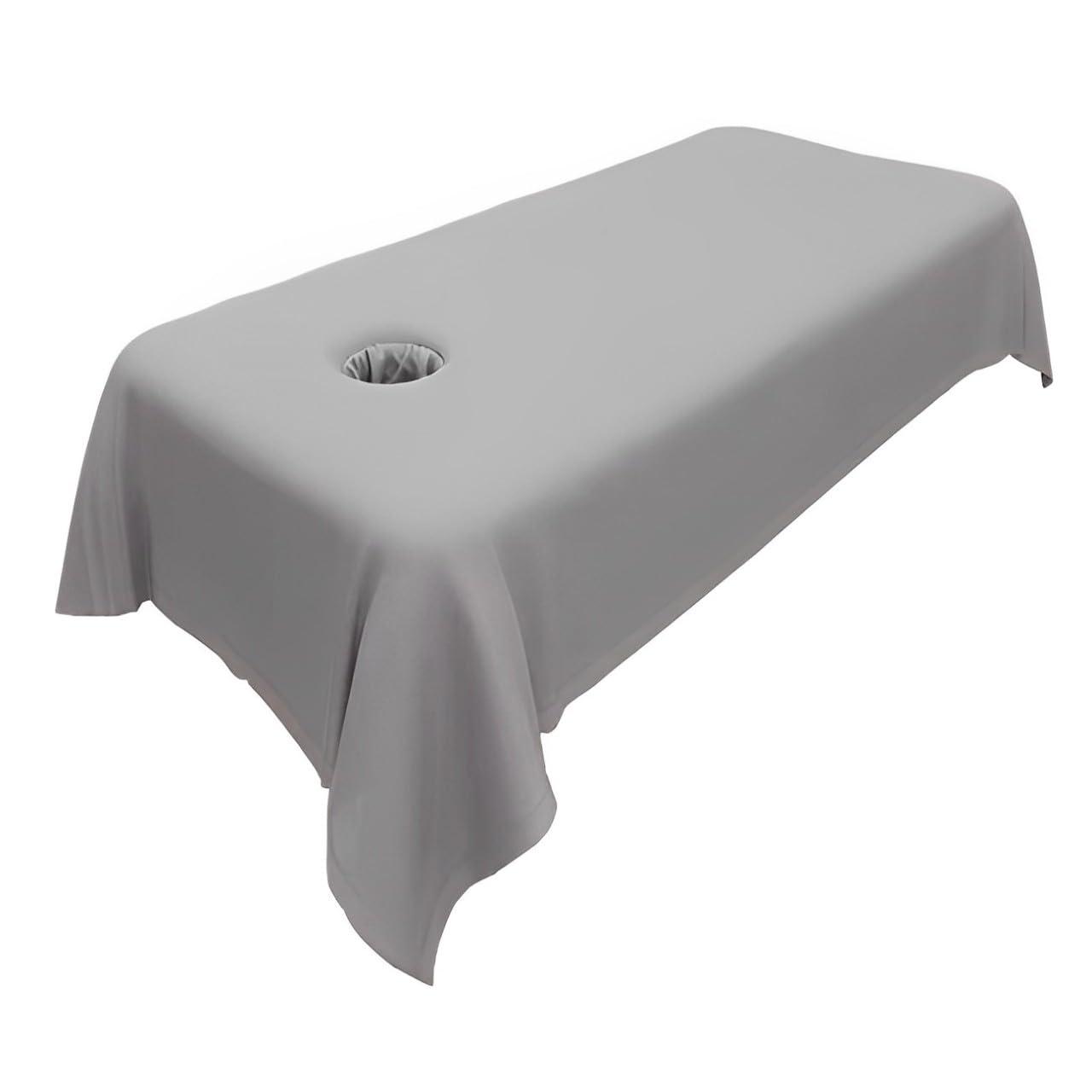 MWNAGO MWNAGO Massage Table Sheets,Massage Table Cover,Massage Linens, Massage Fitted Sheet, Massage Face Rest Cover with Hole, Sutiable for Beauty,Spa 55 * 95 in (Grey with Hole)