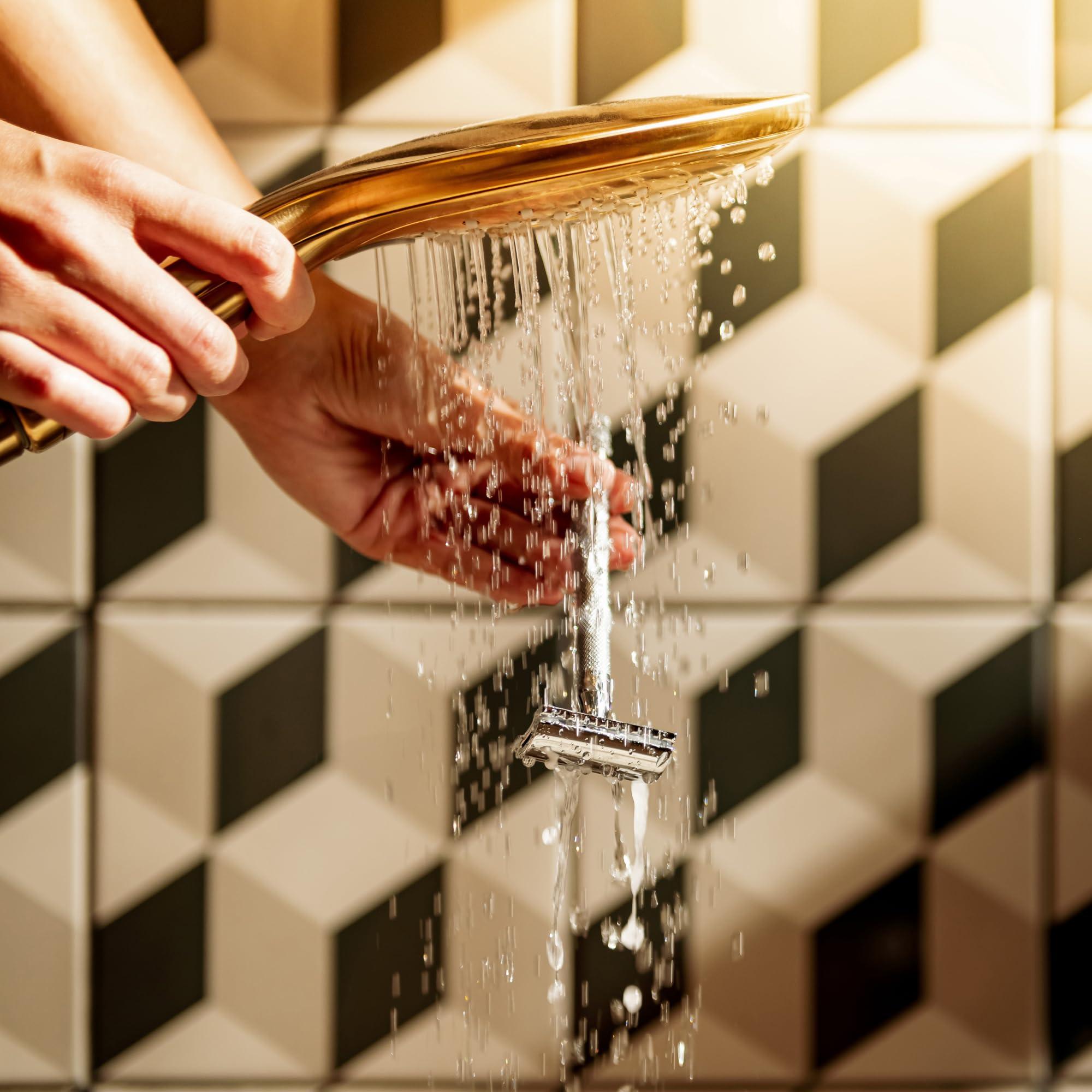 MERKUR MERKUR 24C Safety Razor For Women with 10 Double Edge Blades | Extra Long Handle | Three-piece Razor | Straight Cut | Bright Chrome Finish | Made in Germany