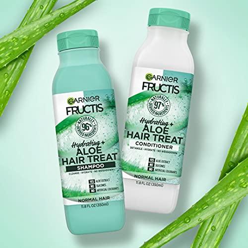 Garnier Garnier Fructis Hydrating Treat Shampoo, 98 Percent Naturally Derived Ingredients, Aloe, Nourish and Hydrate for Normal Hair, 11.8 fl. oz.