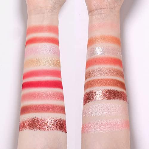 Tintark Tintark Peach Please 18 Colour Eyeshadow Palette for Beauty - Eyeshadow Cosmetics with Matte Metallic Sparkle Shimmer Pink & Highlighter Eye Makeup for Girls & Powder Eye Shadow Pallet