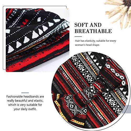 Catery Catery Boho Headbands Blue Stretch Wide Head Bands Knotted Turban Head Wraps Floral Elastic Headband Fashion Sweatband Head Scarfs for Women and Girls Pack of 3