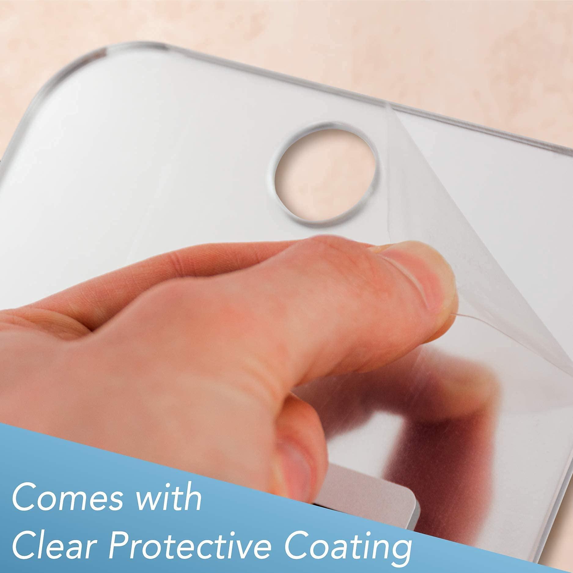 The Shave Well Company The Shave Well Company Deluxe Anti-Fog Shaving Mirror | Fogless Hanging Bathroom Shower Mirror with Handheld Option for Men and Women | Includes Long-Lasting Removable Adhesive Hook