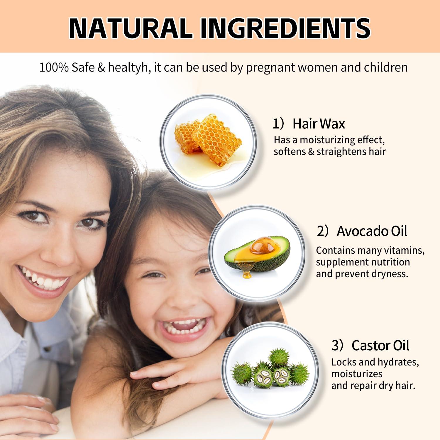 Shiyalan Hair Wax Stick, 2 PCS - Slick Stick for Hair Non-greasy Styling Hair Pomade Stick for Flyaways Edge Frizz Hair, 2.7 Oz