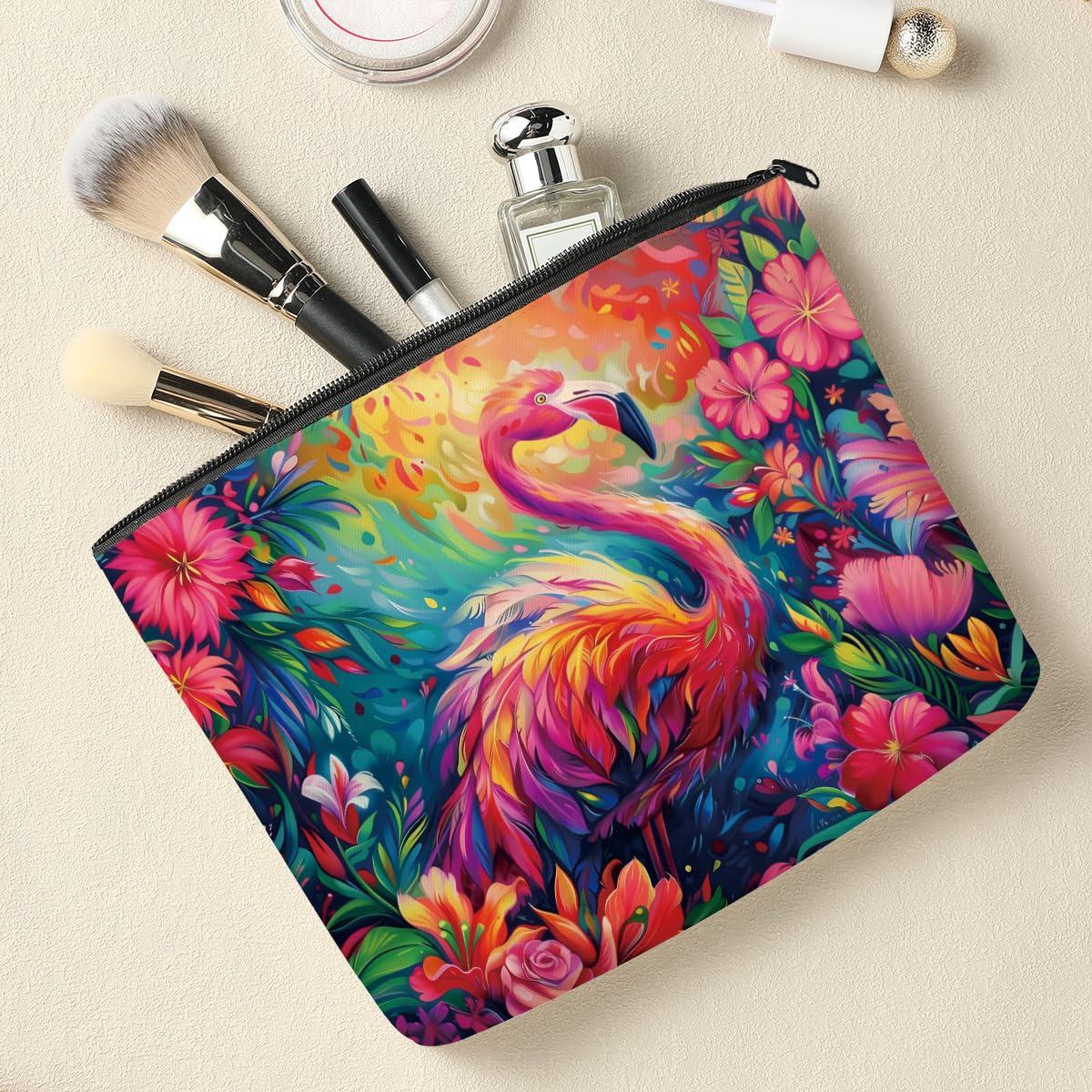 NBIAN Funny Flamingo Gifts, Summer Gifts, Flamingo Makeup Bag Cosmetic Bag, Flamingo Stuff, Flamingo Decor Accessories for Women Grandma Niece Coworker Female Mom Lady Flamingo Lovers, Graduation Birthday