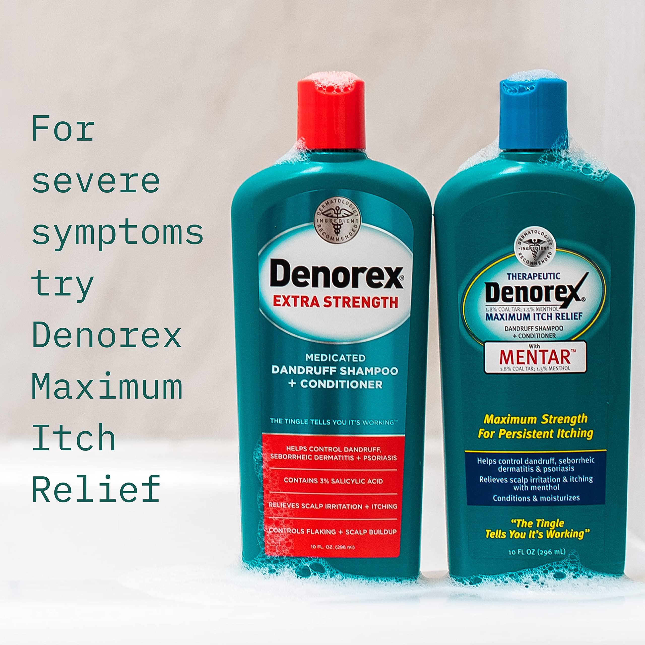 Denorex Denorex Extra Strength Anti Dandruff Shampoo & Conditioner Treatment, 3% Salicylic Acid Helps Relieve Moderate Symptoms of Dandruff, Seborrheic Dermatitis & Psoriasis, 10oz
