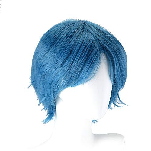 PLUSKER PLUSKER 30cm Women Anime Short Straight Blue Fluffy Hair Wig for Sailor Mizuno Ami Mercury Cosplay Party Synthetic Costume Hair Wigs