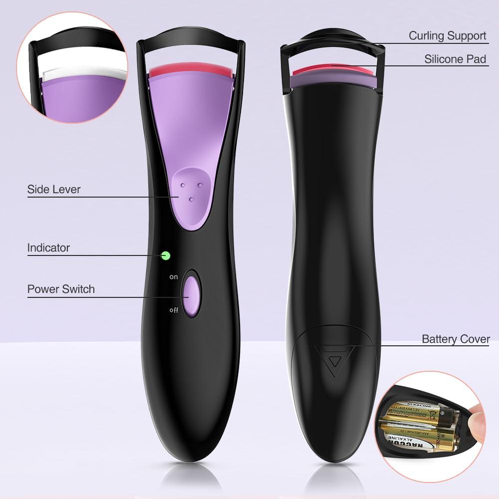 TOUCHBeauty TOUCHBeauty Professional Heated Eyelash Curler, Upgrade Portable Electric Eyelash Curler for Curled Eyelashes Long Lasting Heated Painless Curved Purple
