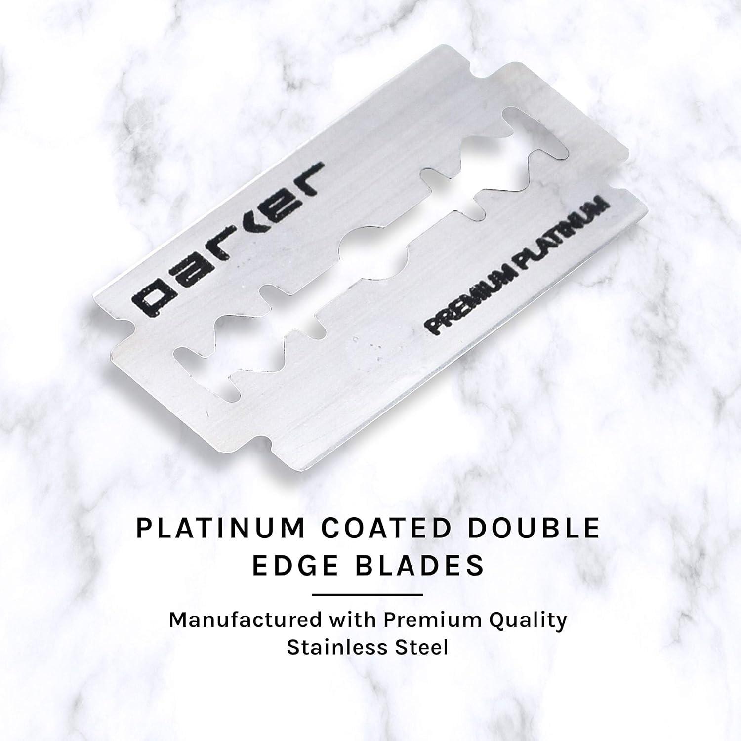 Parker Safety Razor Parker 87R Chrome Standard Length Handle Butterfly Open Double Edge Safety Razor for Men, 5 Parker Double Edge Razor Blades Included