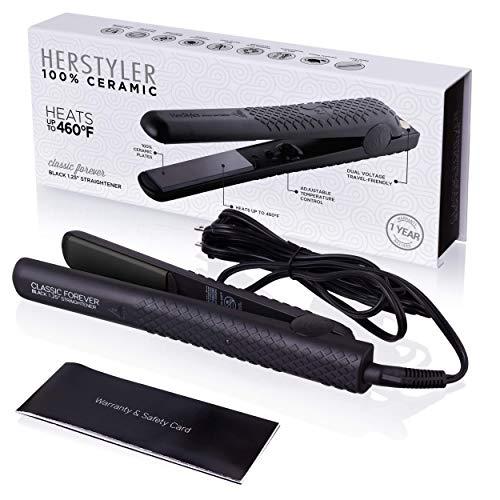HerStyler HerStyler Castor Oil Hair Serum and Forever Straightening Flat Iron Set