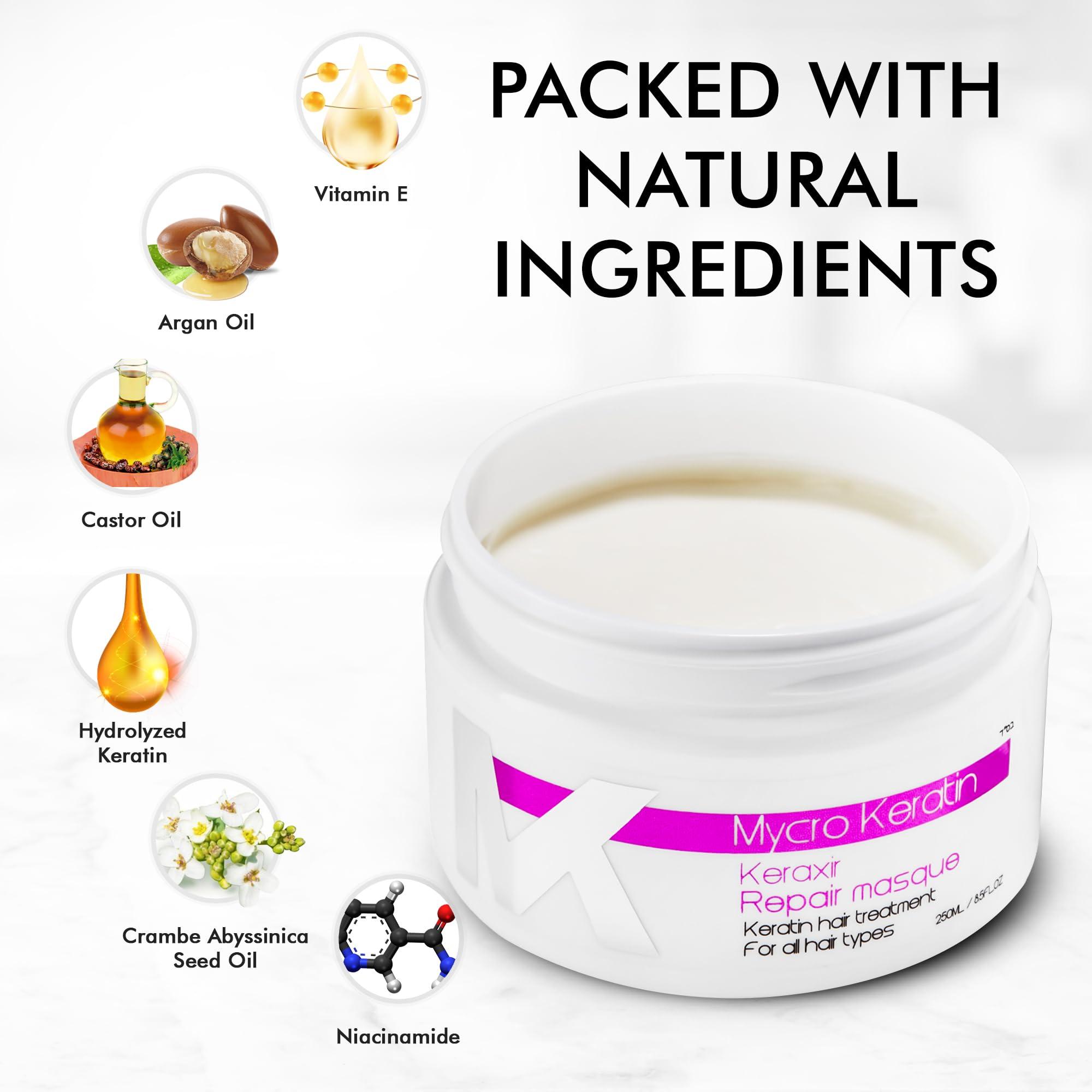 MK MYCRO KERATIN Mycro Keratin Keraxir Bonding Repair Hair Treatment-Hair Mask for Damaged Dry Hair, Deep Conditioner Hair Treatment for All Hair Types (16.9 oz)