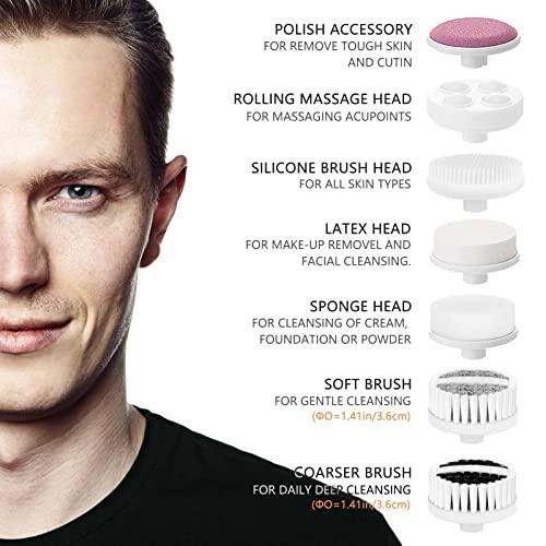 CLSEVXY Facial Cleansing Brush Face Scrubber: CLSEVXY Electric Face Spin Cleanser Brushes with 7 Brush Heads for Deep Cleansing, Gentle Exfoliating, Removing Blackhead, Massaging