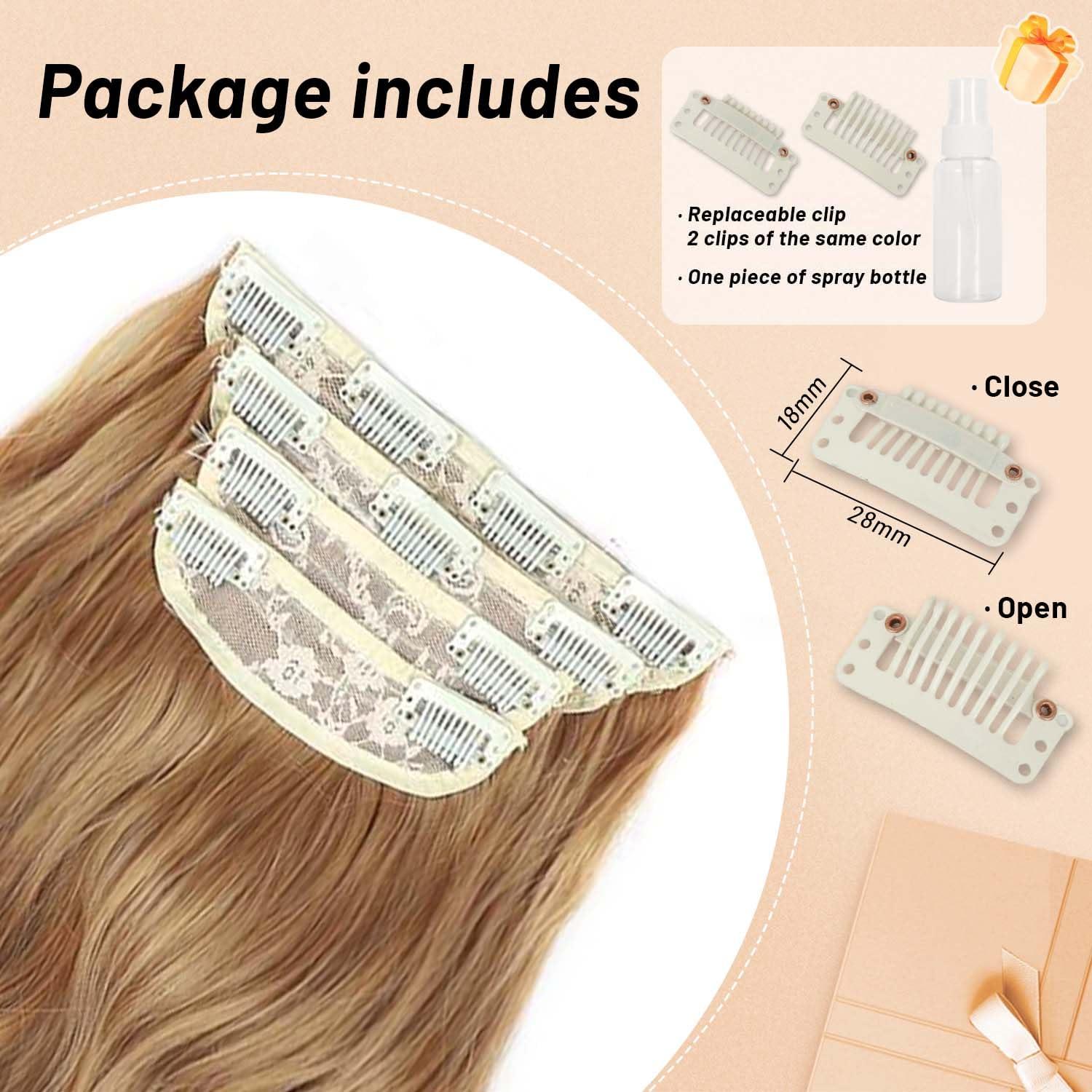 Perience Clip in Hair Extensions for Women 20 Inch Copper Red Hair Extension Long Wavy Hair Extension Thick Hairpieces Clip in Hair Extensions Long Hair Extension (20INCH, 30/44B)