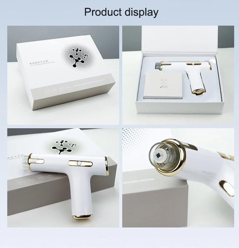 Generic Generic Red Blue Water Light Gun Needle-Free Facial Essence Introduction Instrument Microcrystalline Beauty Tender Skin Instrument, White