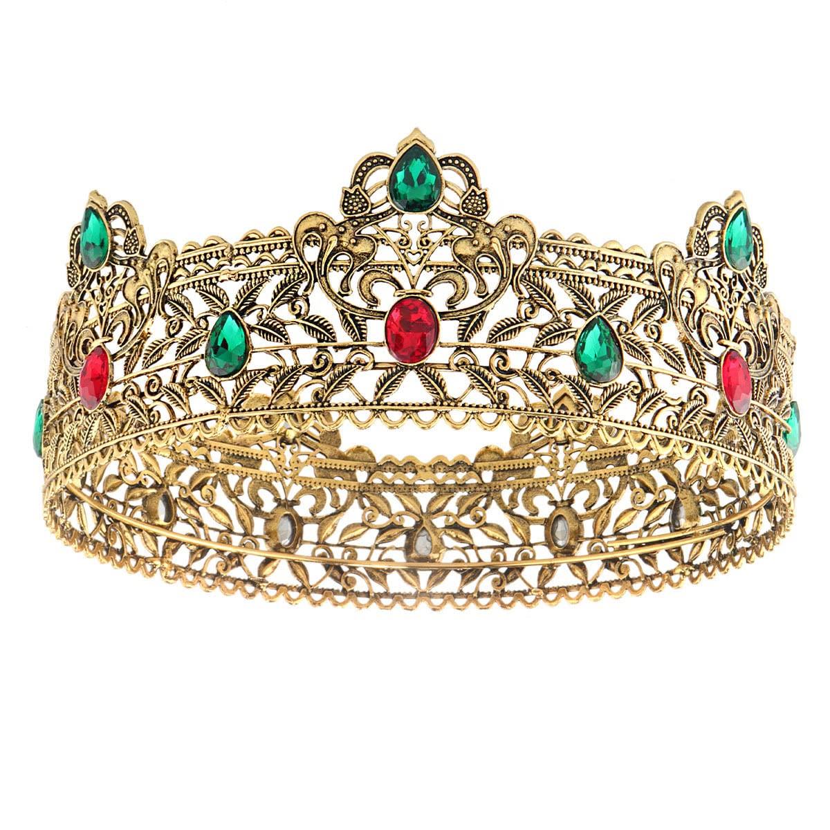 YADIRF YADIRF Men\'s Crowns Metal Adult Men Birthday Prom Homecoming Party Crown King Crown For Festival Wedding Baby Shower (Dark Gold)