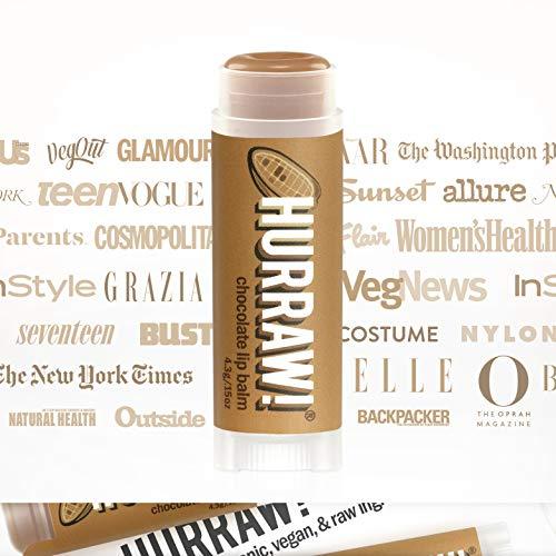 HURRAW! Hurraw! Chocolate Lip Balm: Organic, Certified Vegan, Cruelty and Gluten Free. Non-GMO, 100% Natural Ingredients. Bee, Shea, Soy and Palm Free. Made in USA
