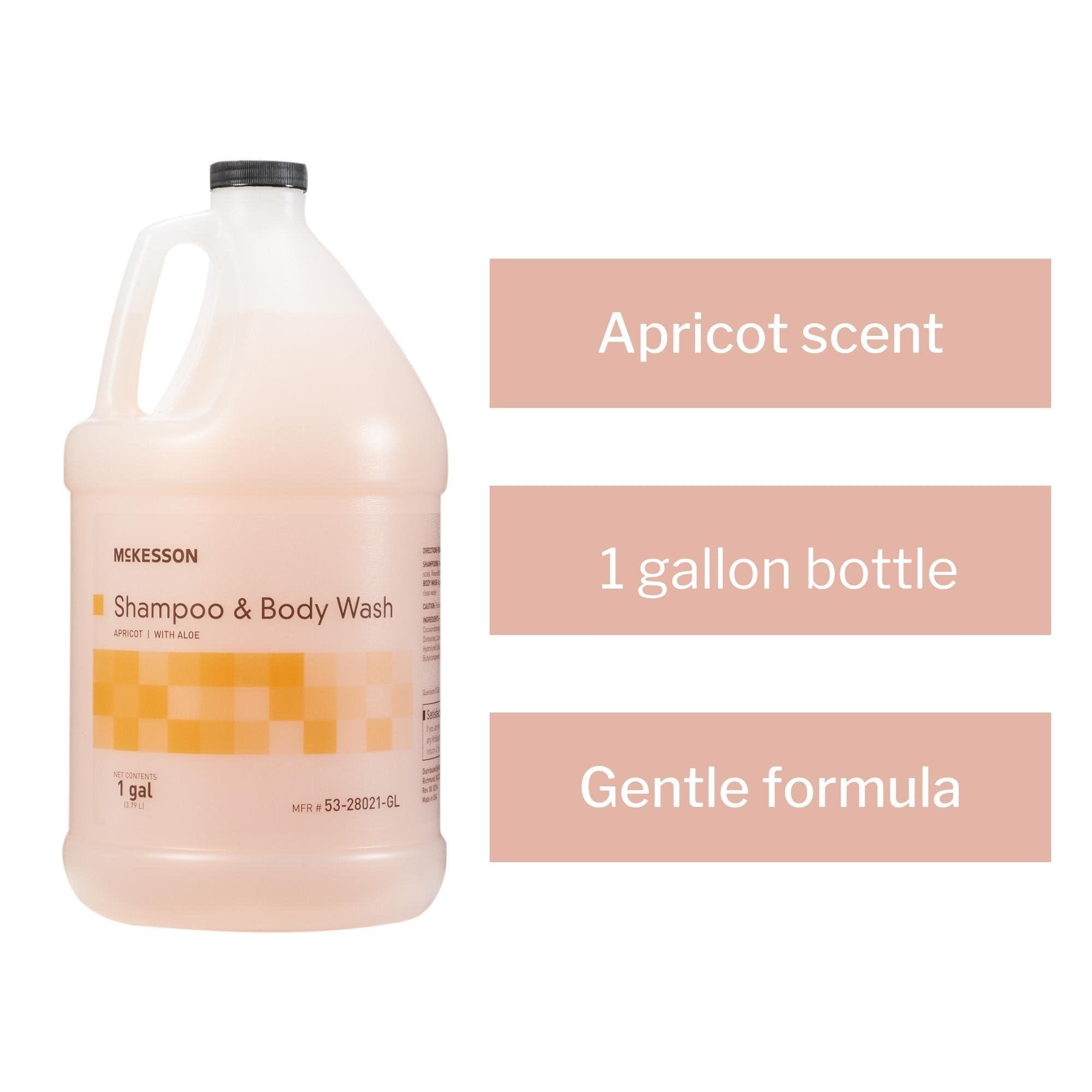 McKesson McKesson Body Wash and Shampoo with Aloe, 1 Gallon [4 Count], Apricot
