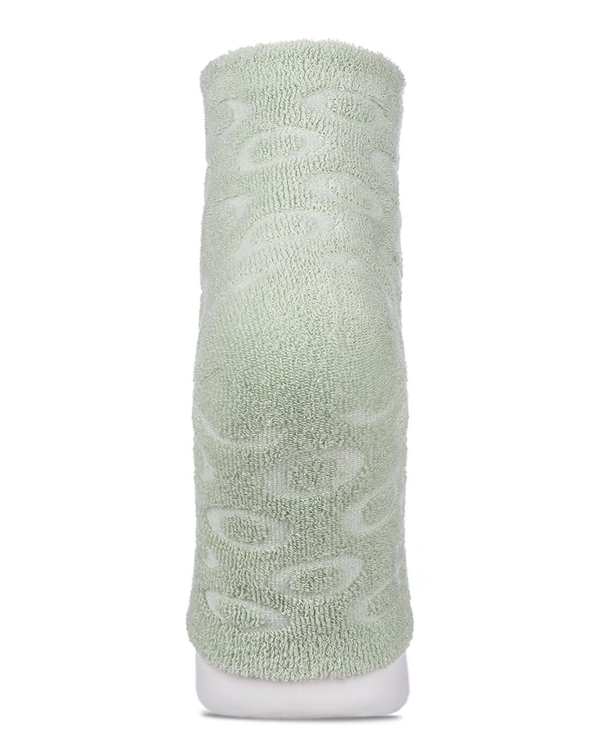 MeMoi MeMoi Women's Dot-Patterned Cotton Blend Gel-Lined Mint Scented Pedicure Sock Green One Size