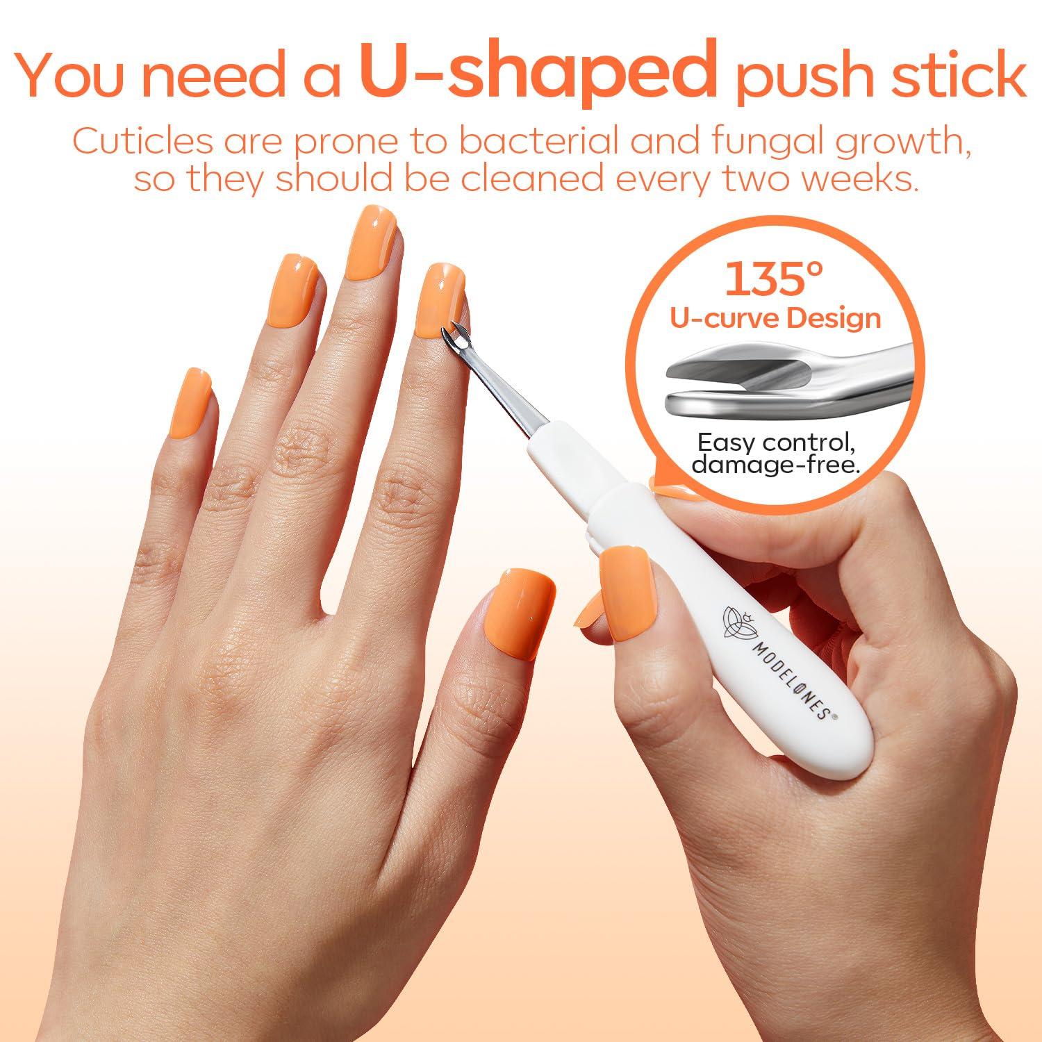 modelones Modelones Mini Cuticle Pusher and Nail Art Brush Set