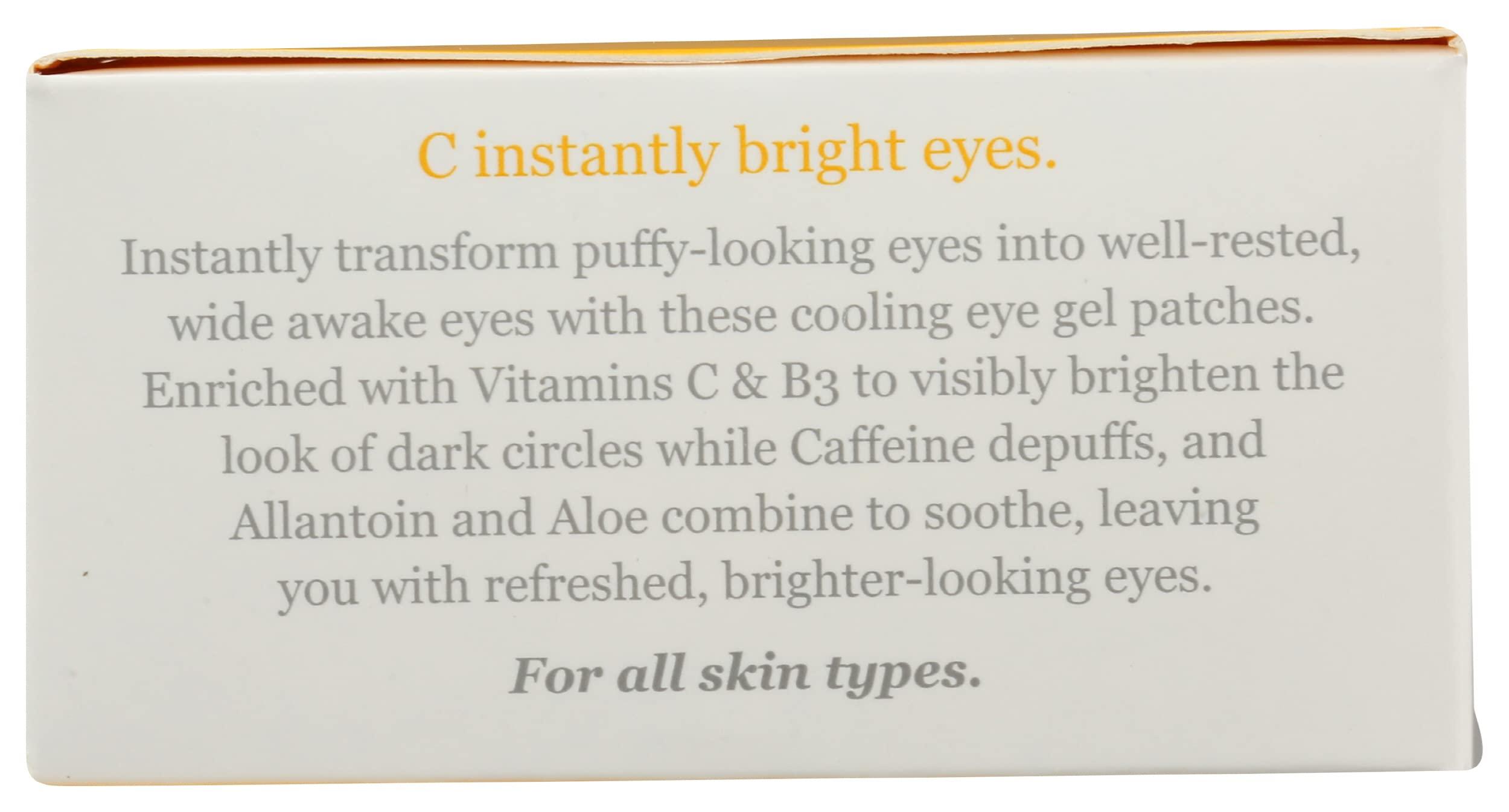 DERMA-E Derma E Vitamin C Bright Eyes Hydro Gel Patches, Natural, Cruelty Free, 3 Ounce (Pack of 1)