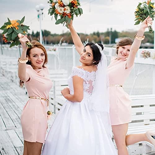 Hasoar 8pcs Satin Bridesmaid Proposal Gifts Hair Ties Hair Scrunchies Bachelorette Party Favors Satin Bridesmaid Gift for Wedding Parties (white & champagne)