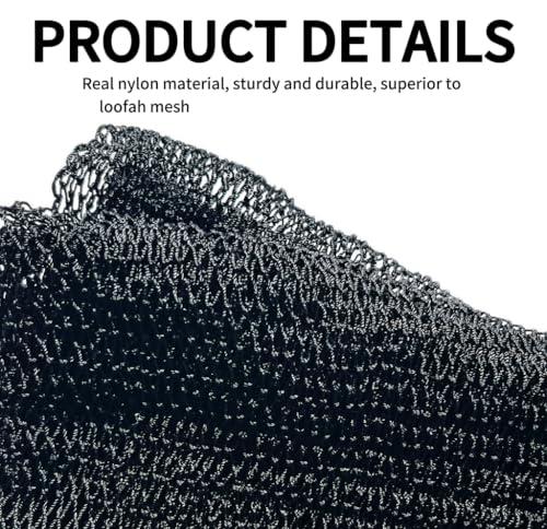 SPMKTBOZAI SPMKTBOZAI African Net Sponge Authentic, African Exfoliating Sponge Real African Net Black Owned, African Bath Sponge Back Scrubber, Body Exfoliator Shower Bath Accessories (Black)