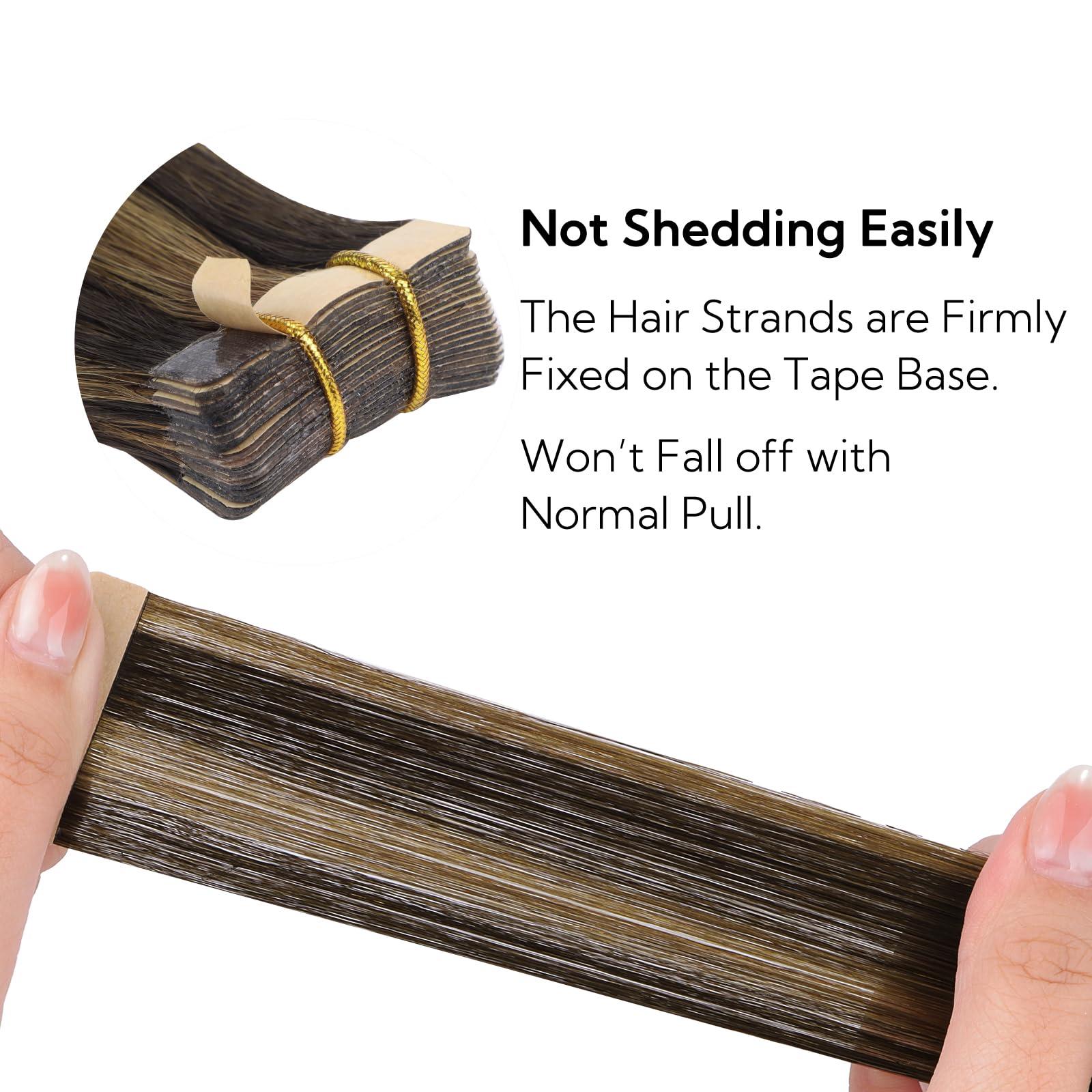 hotbanana HOTBANANA Tape in Hair Extensions, 12 Inch 20pcs 40g Dark Brown mixed Chesnut Brown Tape in Hair Extensions Human Hair Tape Hair Extensions Straight Remy Human Hair Tape in Extensions