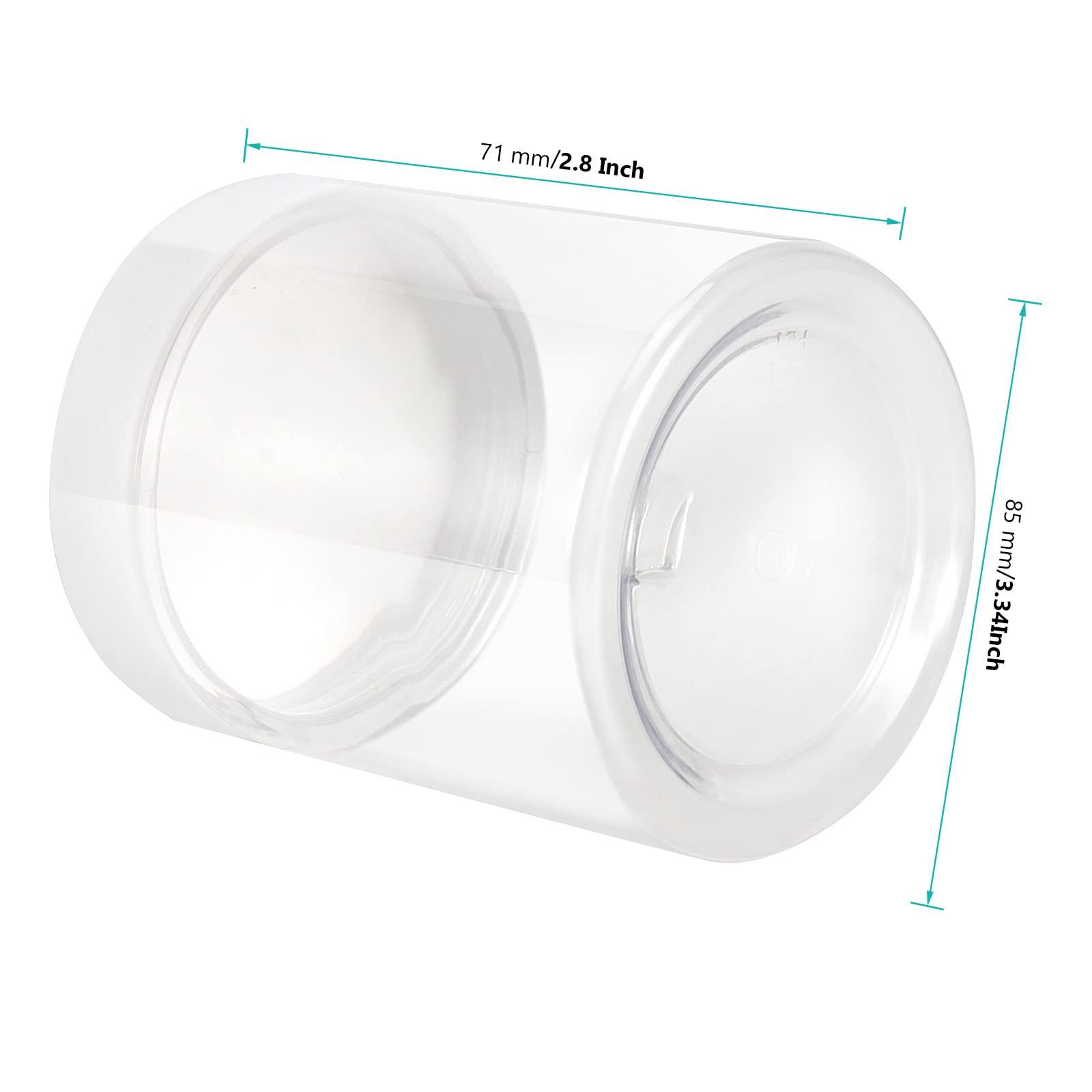 JEUIHAU JEUIHAU 46 Pack 8 OZ Plastic Jars with Lids, Clear Empty Slime Storage Containers, Plastic Cosmetic Containers for Slime Making, Food, Beauty Products, BPA Free