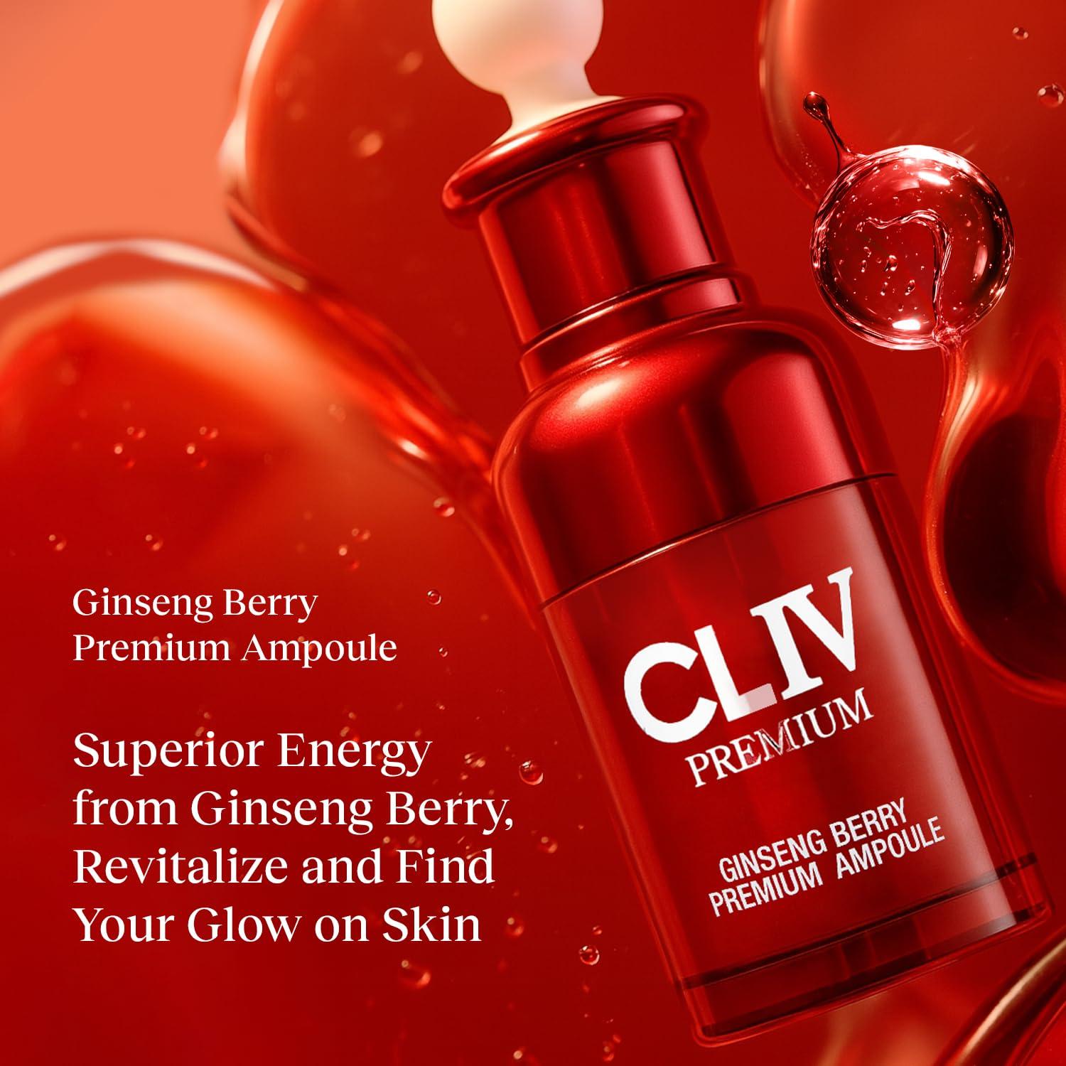 CLIV CLIV Ginseng Berry Premium Ampoule, Nourishing Facial Ampoule for Dry and Tired Skin, Healthy and Dewy Skin, Authentic Korean Skincare (Special Kit)