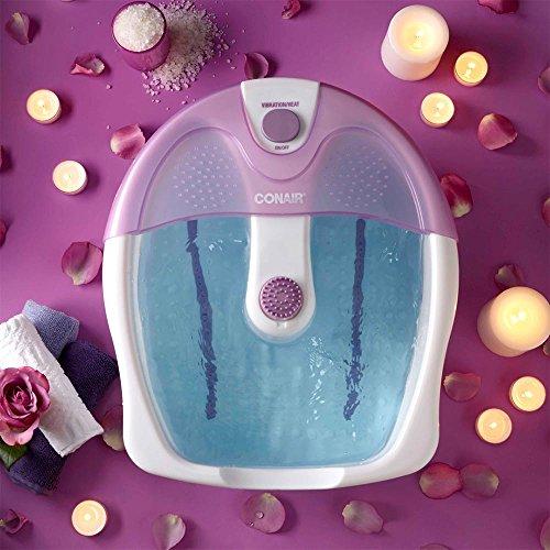 Conair Conair Soothing Pedicure Foot Spa Bath with Soothing Vibration Massage, Deep Basin Relaxing Foot Massager with Jets, Pink/White