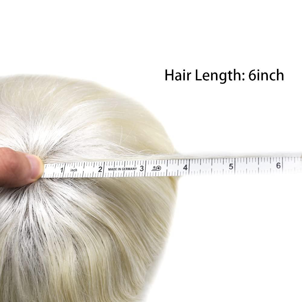 SINGA HAIR Mens Toupee Hair Replacement System for Men All French Lace Mens Hairpiece Soft Lace and Breathable Full Lace Hair Unit Human Hair Toupee For Men 8\"X10\"#60RY-100% Density