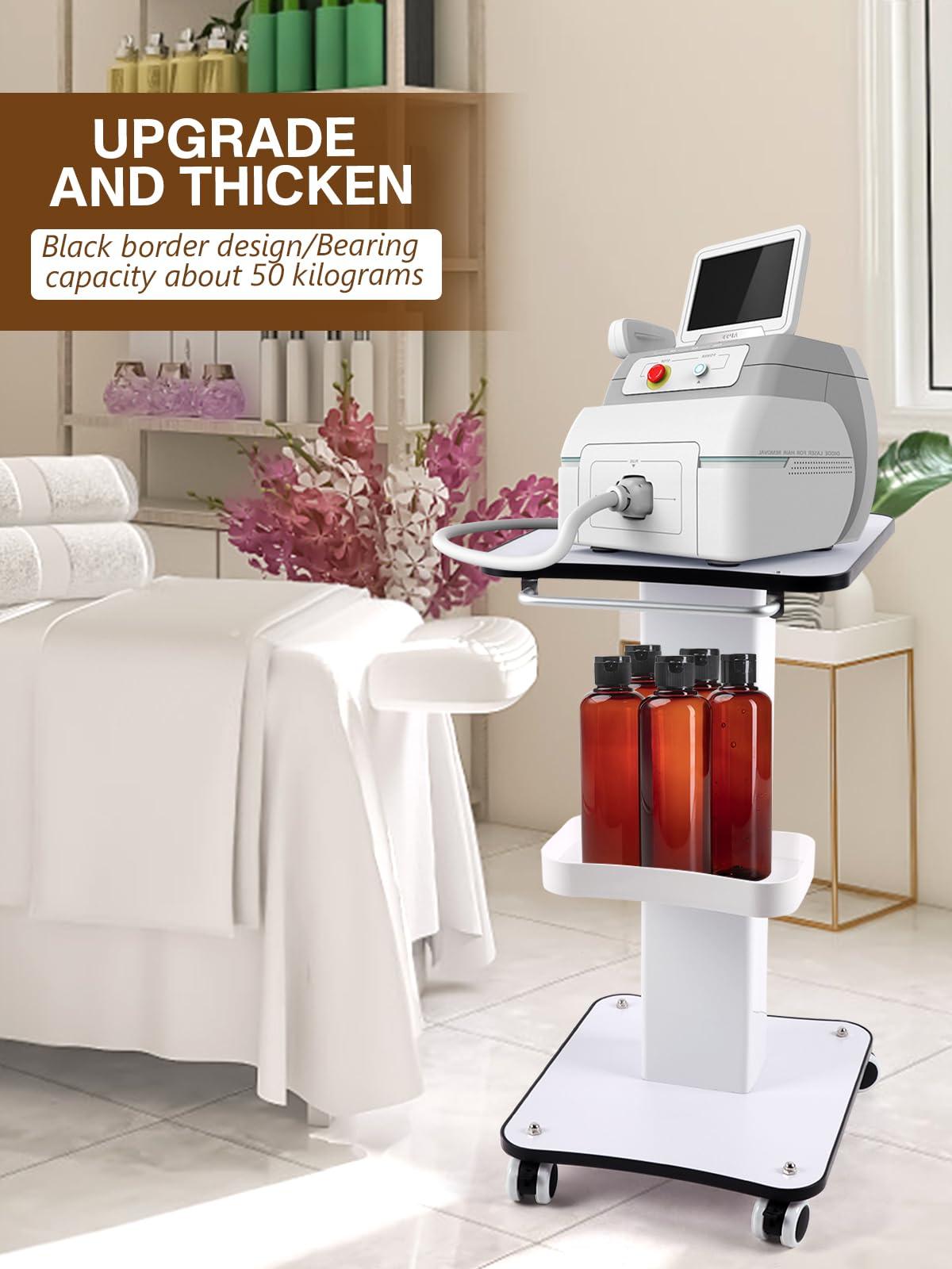 Kalolary Kalolary Beauty Salon Trolley Cart, Aluminum Spa Rolling Cart with Wheels Beauty Instrument Tray Rolling Cart with Tray Salon Rolling Trolley Cart