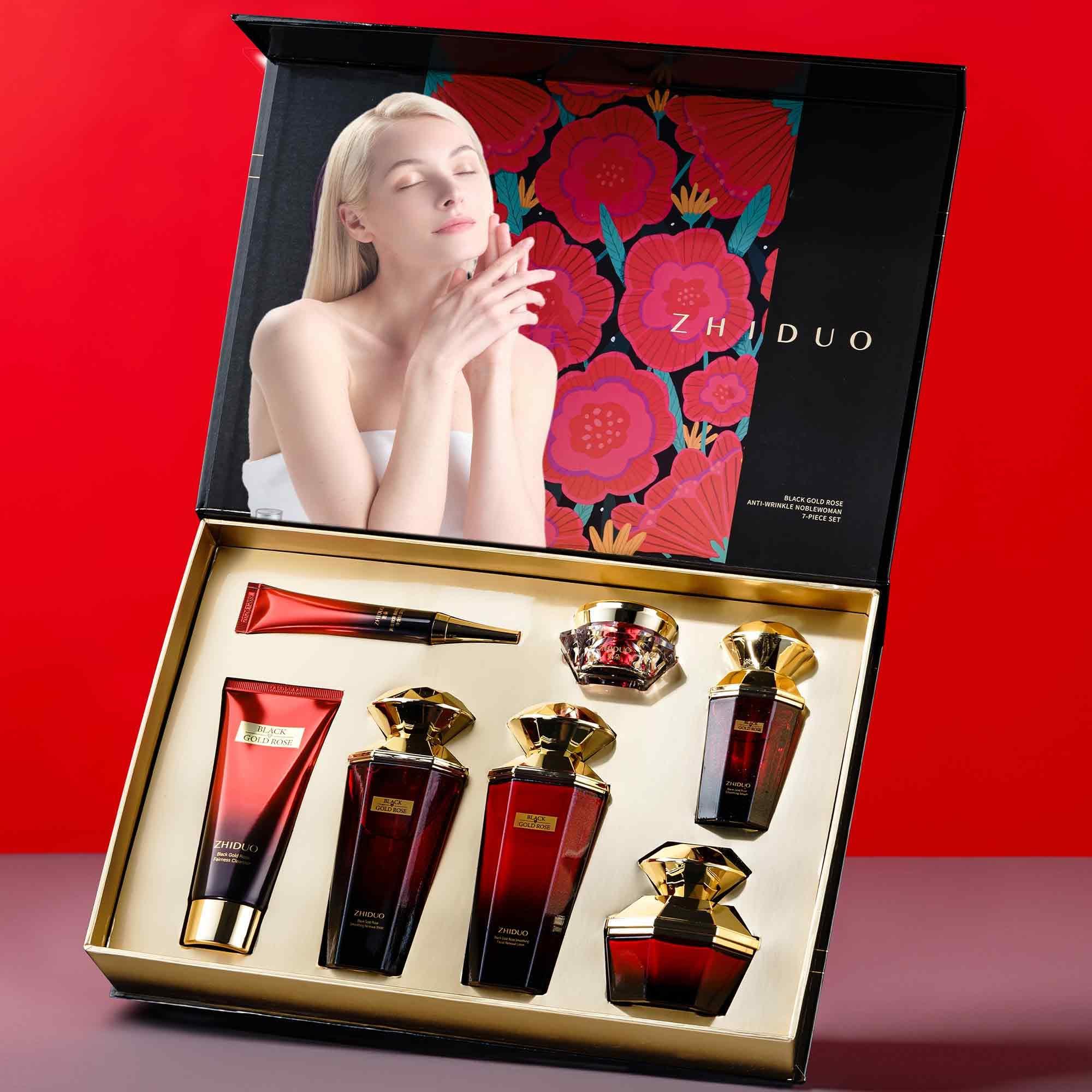 CRYSTALCREST Gifts for Women,Anti-Wrinkle Skin Care Routine Kit,Reduce Aging & Hydrate Skin,Facial Cleanser,Toner,Lotion,Cream,Serum,Eye Cream Skincare Gift Set,Wife Mom Womens Gifts for Christmas Stocking Stuffer