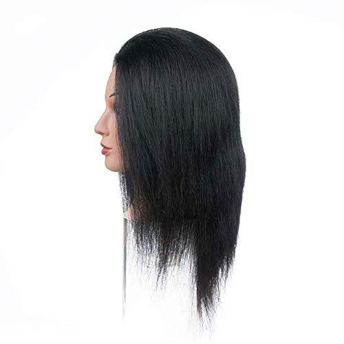 JTKDL JTKDL Mannequin Head Hair Styling Training Head Manikin Cosmetology Doll Head Synthetic Fiber Hair Hairdressing Training Model Mannequin Head with Human Hair