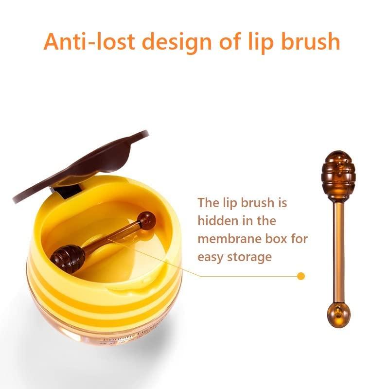 Axnzp 4 Pcs Lip Balm Honey Pot, Honey Moisturizing Lip Mask Reduces Lip Lines,Prevention Dry and Cracked Lip Scrubs Exfoliator.