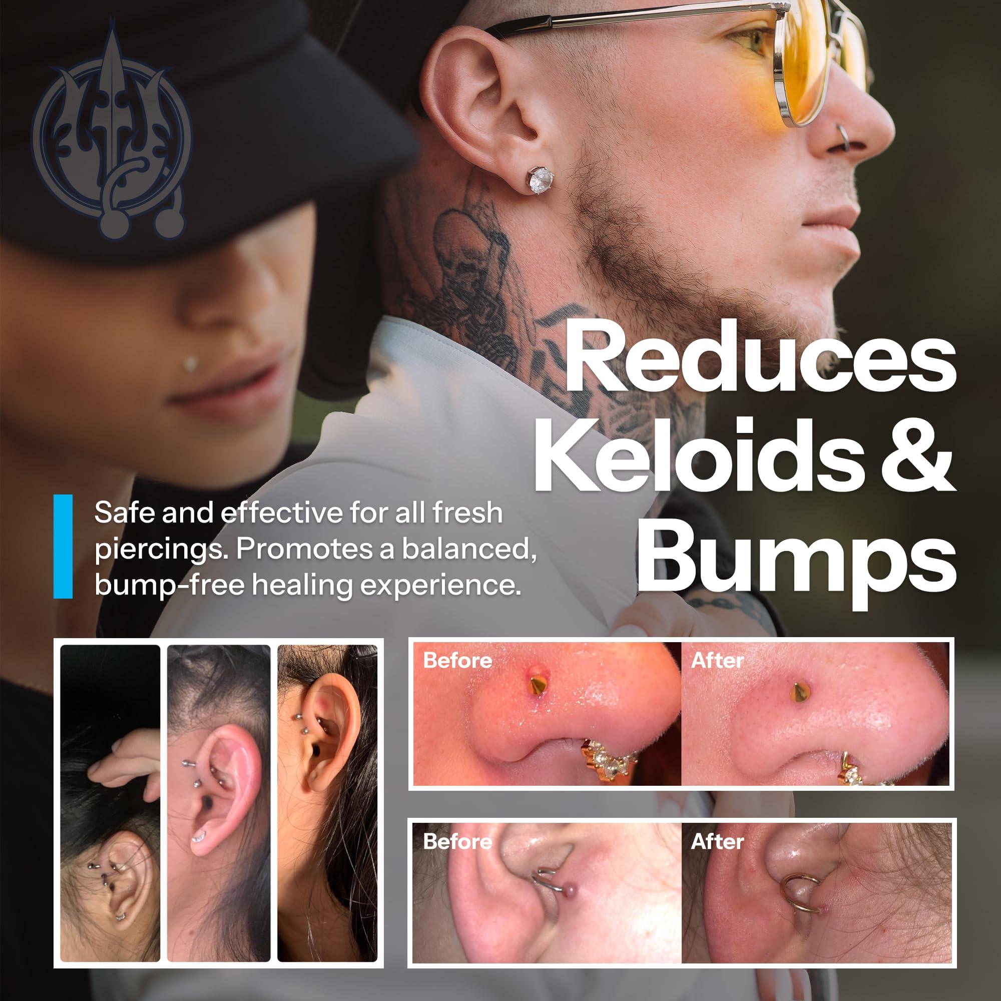 H2Ocean H2Ocean Piercing Aftercare Spray, Sea Salt Keloid & Bump Treatment, Wound Care Spray Organic Wound Wash For Ear, Nose, Naval, Oral Body Piercings 1.5oz