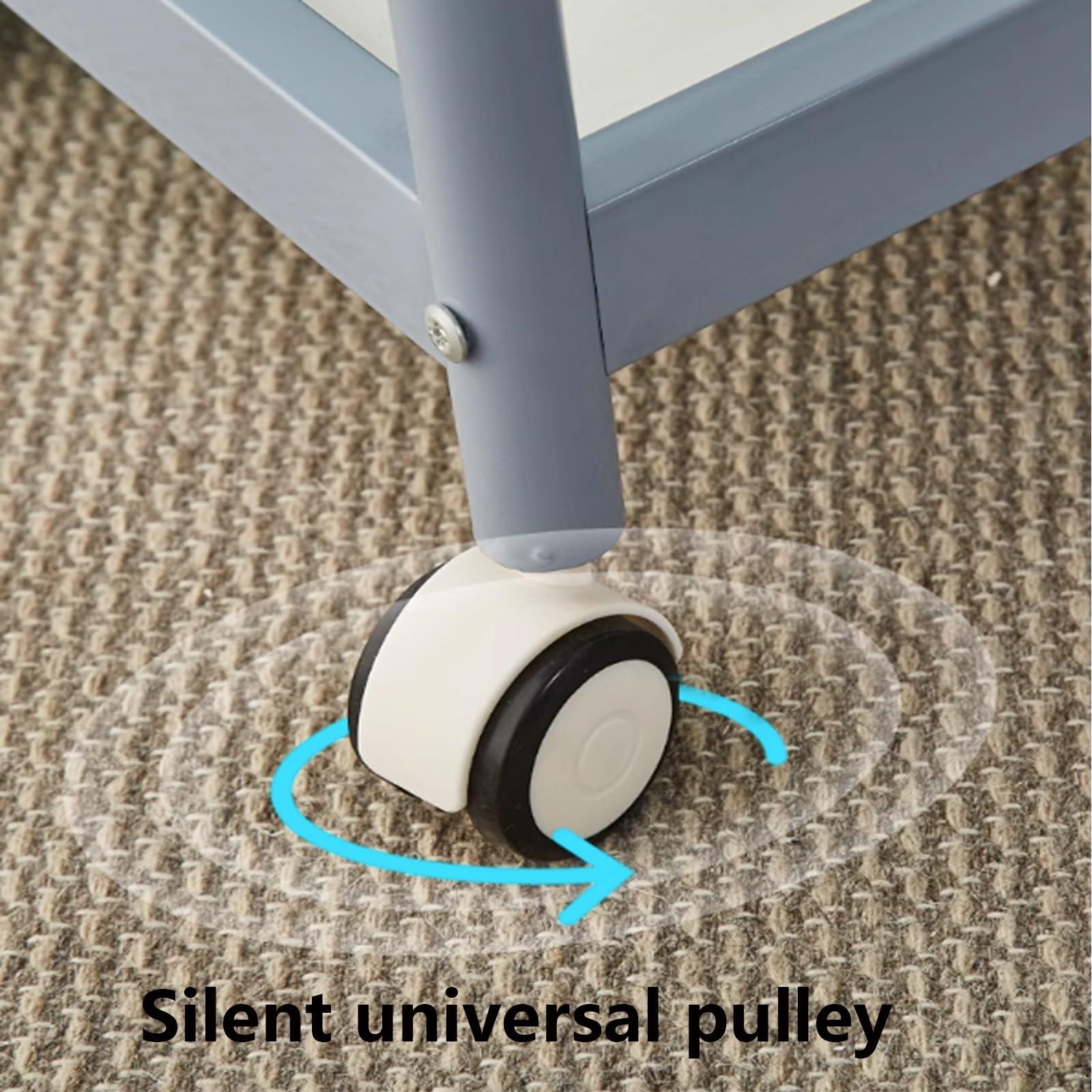 Torzk Beauty Salon Trolley Cart, 3-Tier Utility Rolling Cart with Single Drawer Mobile Salon Storage Cart with Trash Can for Spa Beauty Salon Plastic Surgery Institutions (Color : A)